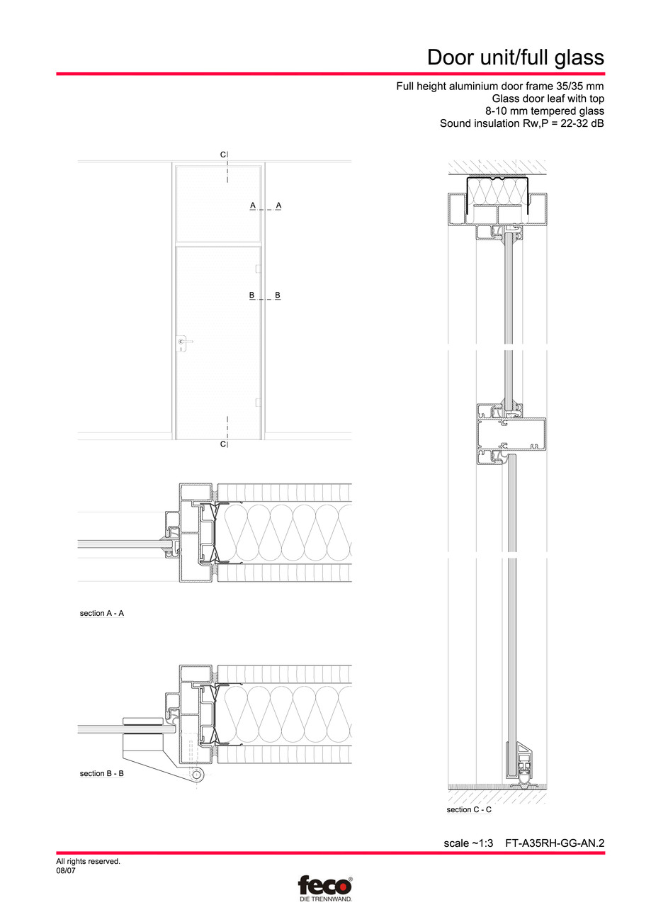 Pagina 5-CAD-PDF Usa de sticla (pana la planseu) FECO Detaliu de montaj 