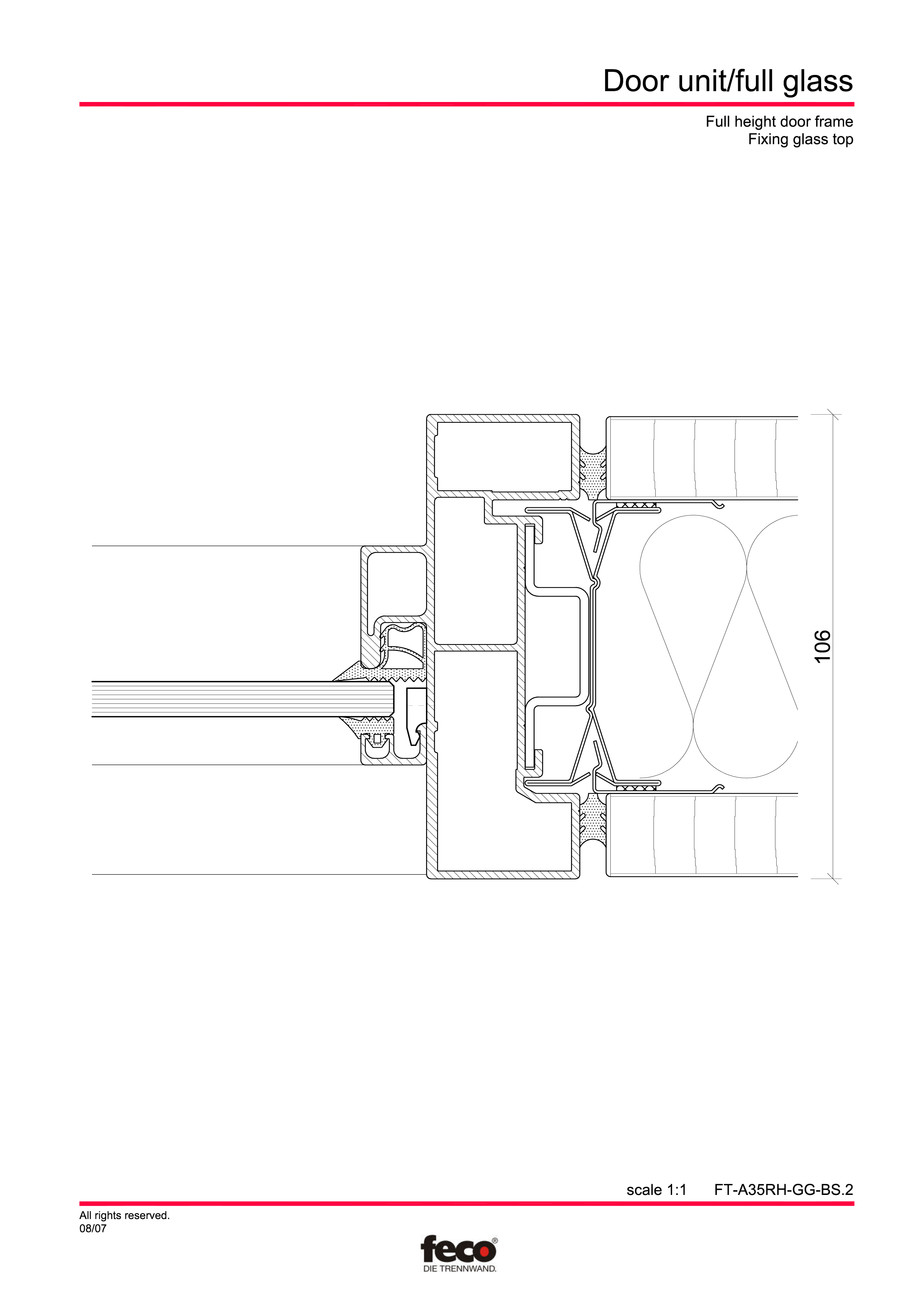 Pagina 7-CAD-PDF Usa de sticla (pana la planseu) FECO Detaliu de montaj 