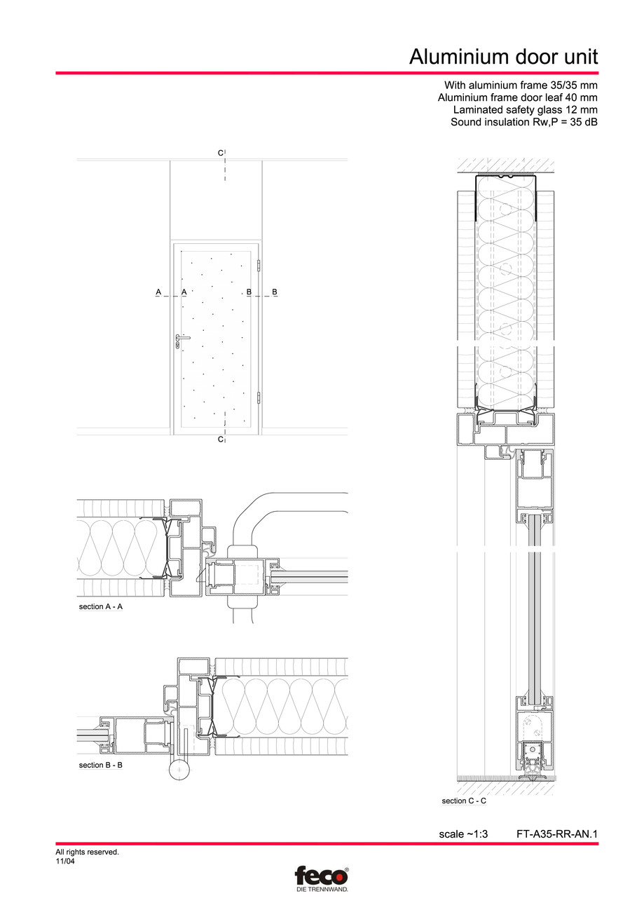 Pagina 1-CAD-PDF Usa din aluminiu FECO Detaliu de montaj 