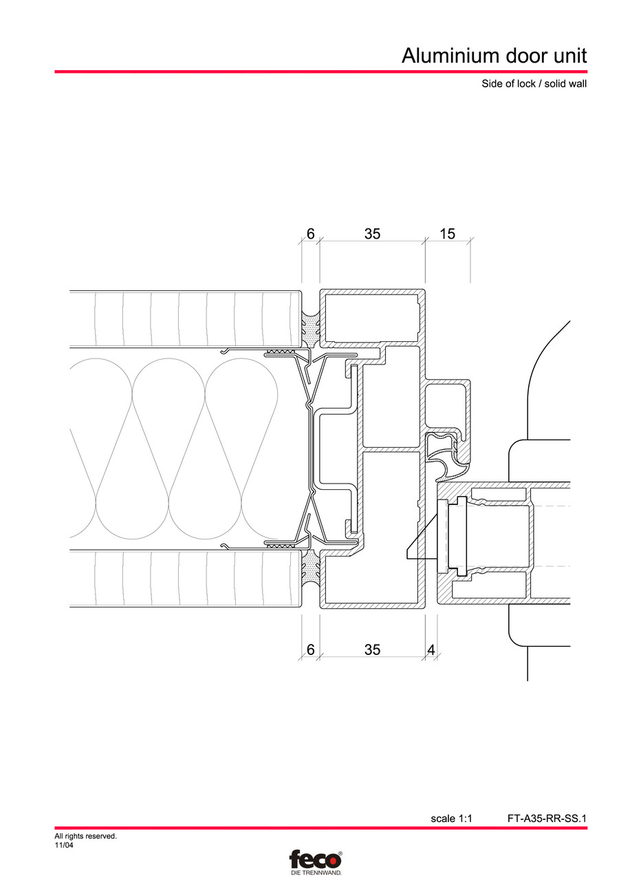 Pagina 2-CAD-PDF Usa din aluminiu FECO Detaliu de montaj 