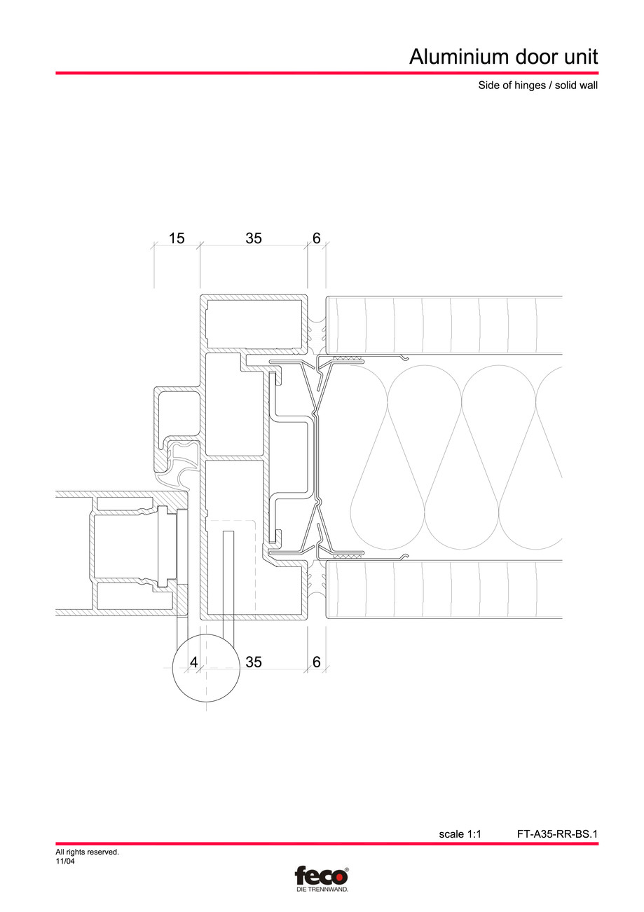 Pagina 3-CAD-PDF Usa din aluminiu FECO Detaliu de montaj 