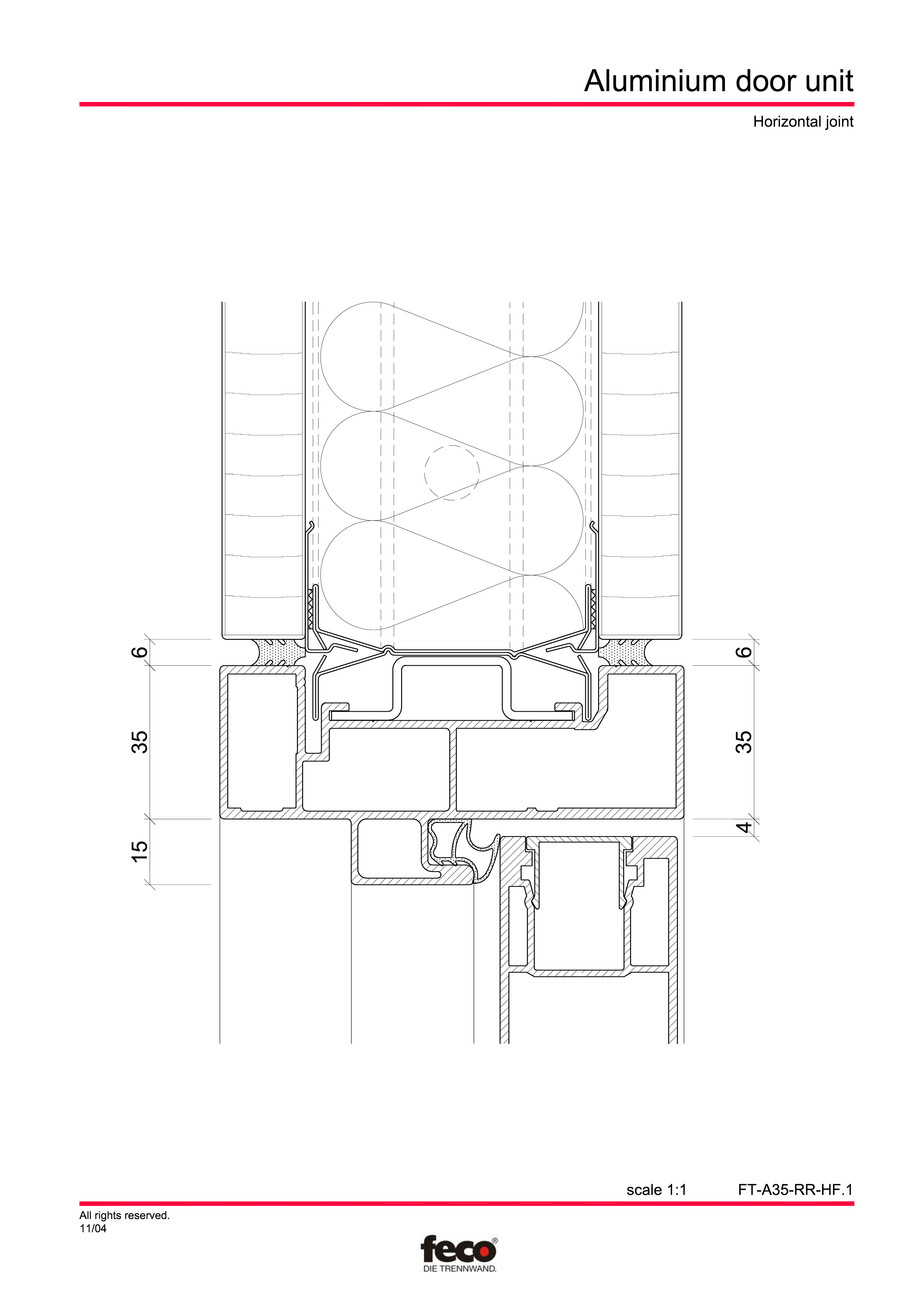 Pagina 5-CAD-PDF Usa din aluminiu FECO Detaliu de montaj 