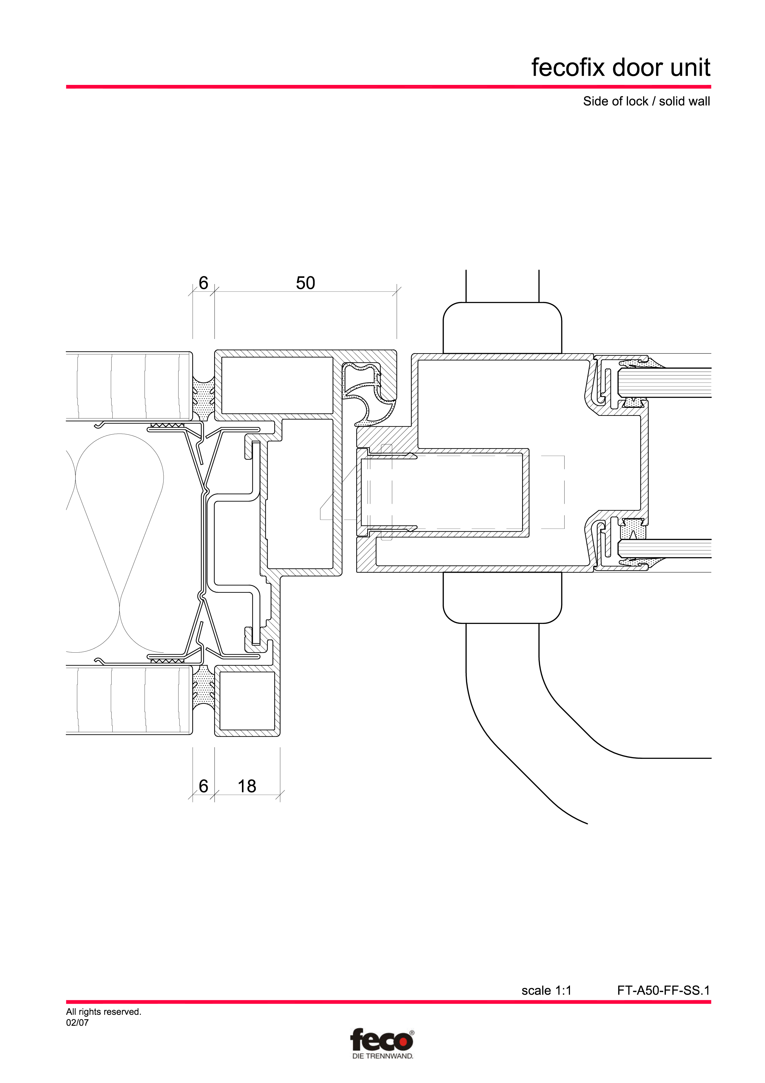 Pagina 3 - CAD-PDF Usa din aluminiu cu dublu vitraj FECO Detaliu de montaj FecoFix 