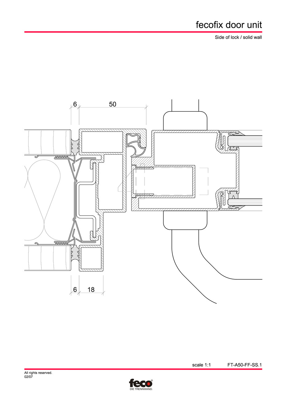 Pagina 3-CAD-PDF Usa din aluminiu cu dublu vitraj FECO Detaliu de montaj FecoFix 