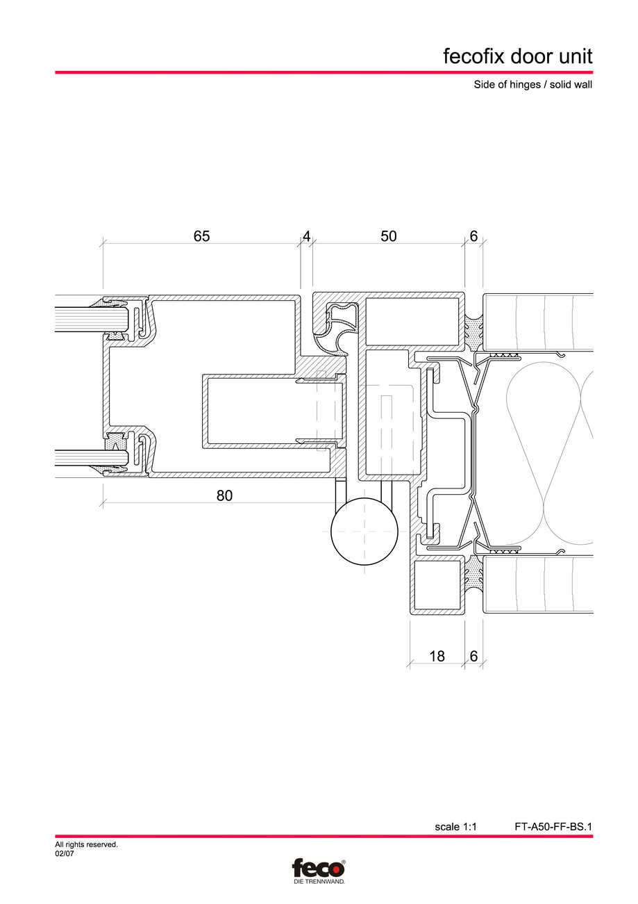 Pagina 4-CAD-PDF Usa din aluminiu cu dublu vitraj FECO Detaliu de montaj FecoFix 