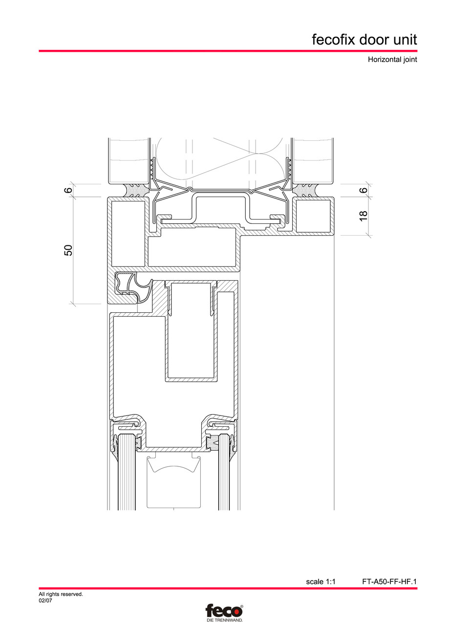 Pagina 5-CAD-PDF Usa din aluminiu cu dublu vitraj FECO Detaliu de montaj FecoFix 