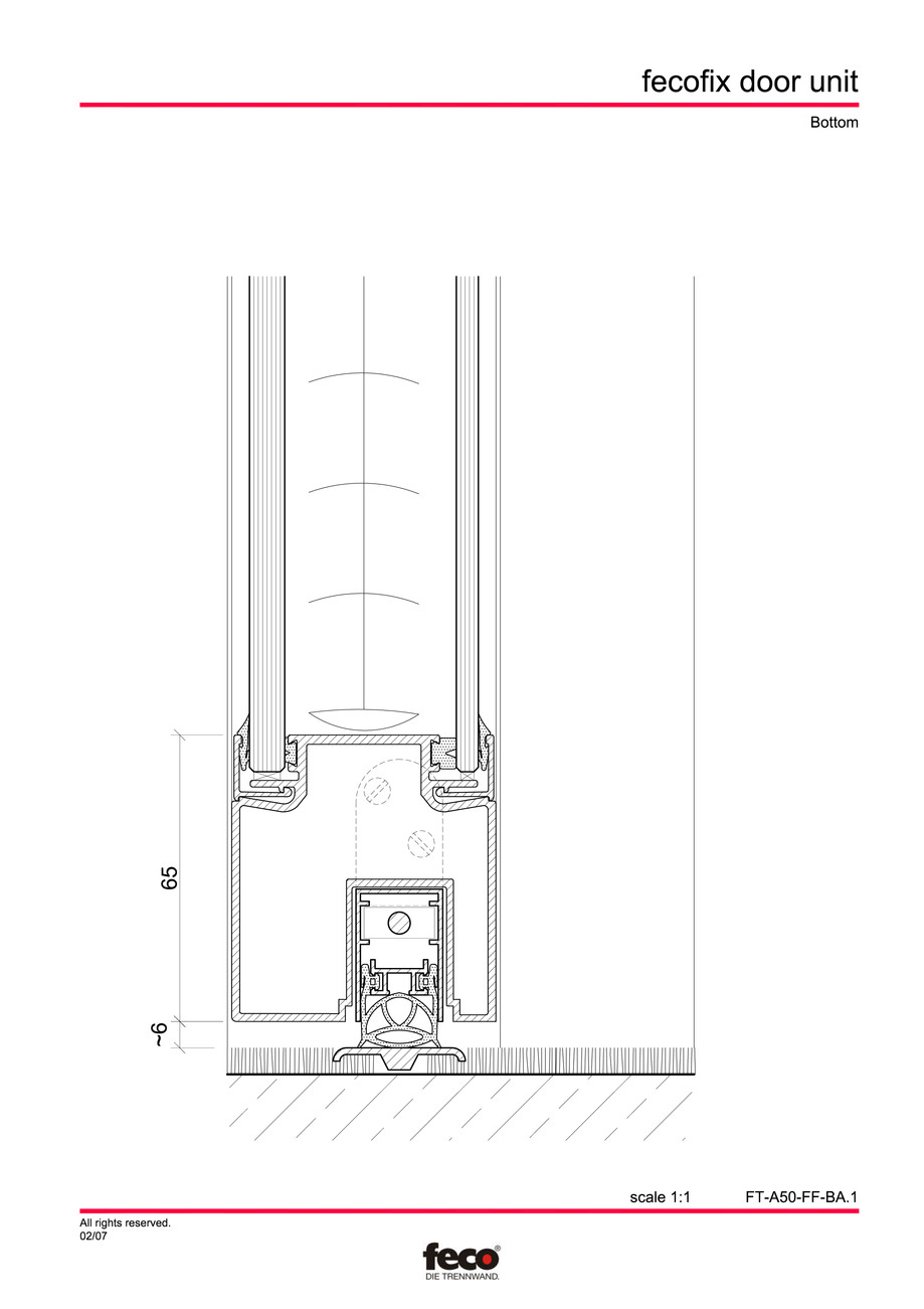 Pagina 6-CAD-PDF Usa din aluminiu cu dublu vitraj FECO Detaliu de montaj FecoFix 