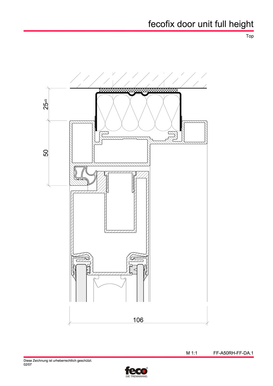 Pagina 2-CAD-PDF Usa din aluminiu cu dublu vitraj (pana la planseu) FECO Detaliu de montaj FecoFix 
