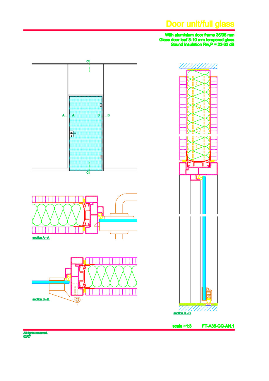 Pagina 1-CAD-PDF Usa de sticla (pana la planseu) FECO Detaliu de montaj FecoPur 
