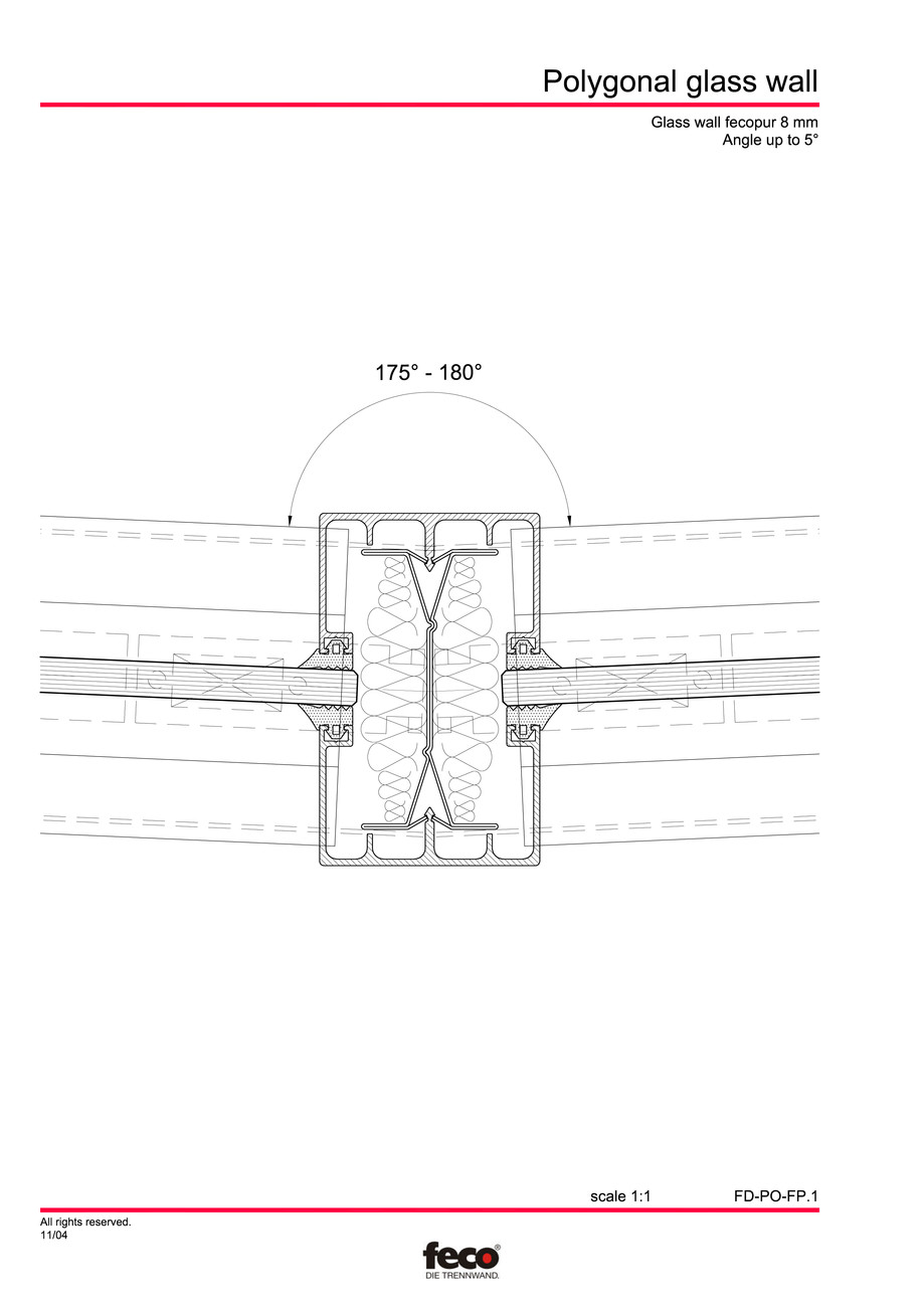 Pagina 3-CAD-PDF Pereti de compartimentare poligonali FECO Detaliu de montaj FecoFix, FecoPur 