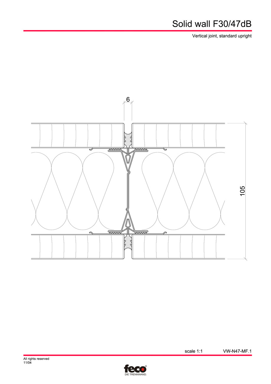 Pagina 2-CAD-PDF Perete de compartimentare fix FECO Detaliu de montaj FecoFix 