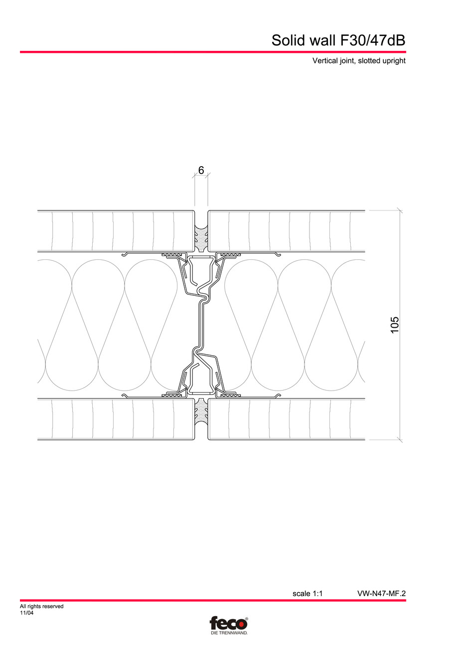 Pagina 3-CAD-PDF Perete de compartimentare fix FECO Detaliu de montaj FecoFix 