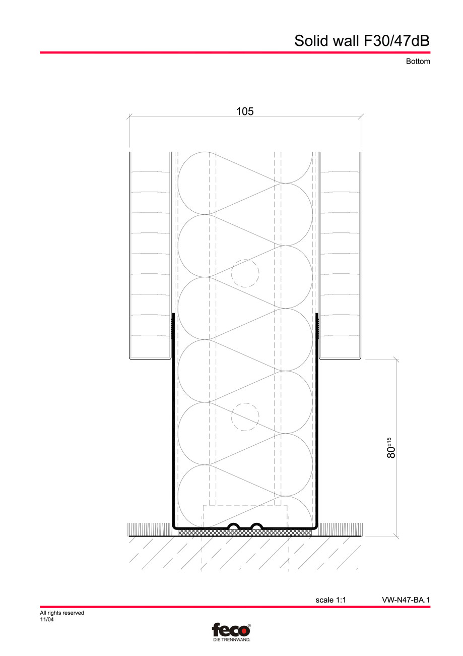 Pagina 4-CAD-PDF Perete de compartimentare fix FECO Detaliu de montaj FecoFix 