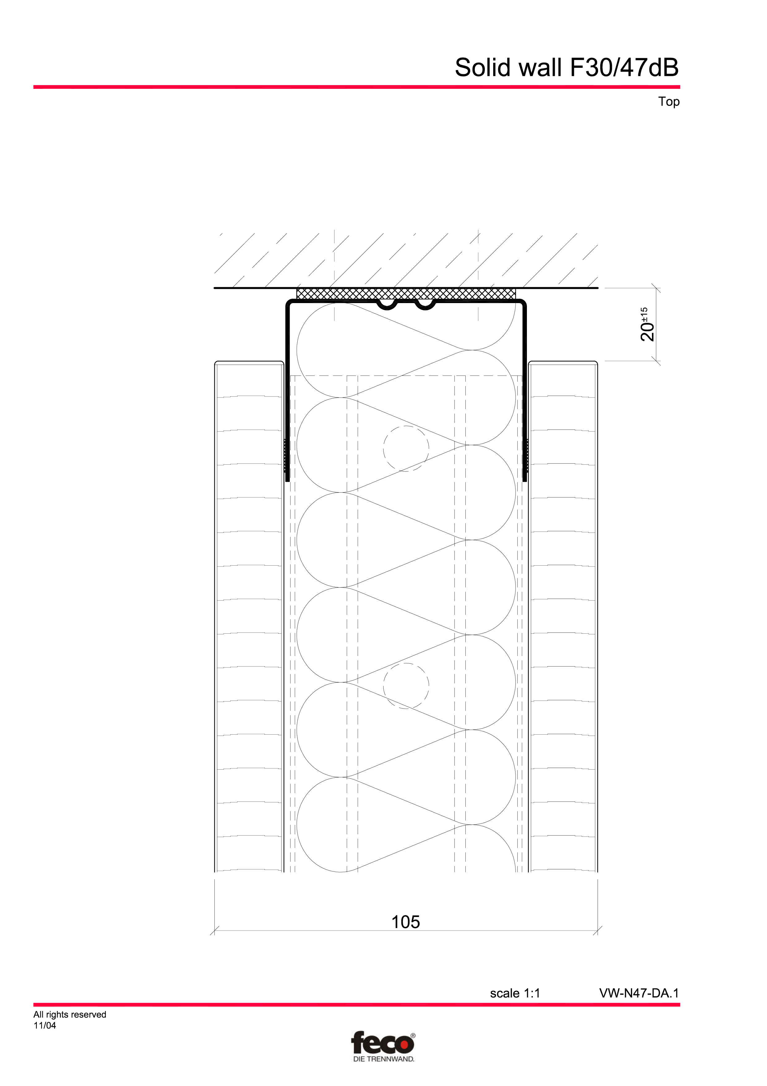 Pagina 5 - CAD-PDF Perete de compartimentare fix FECO Detaliu de montaj FecoFix 