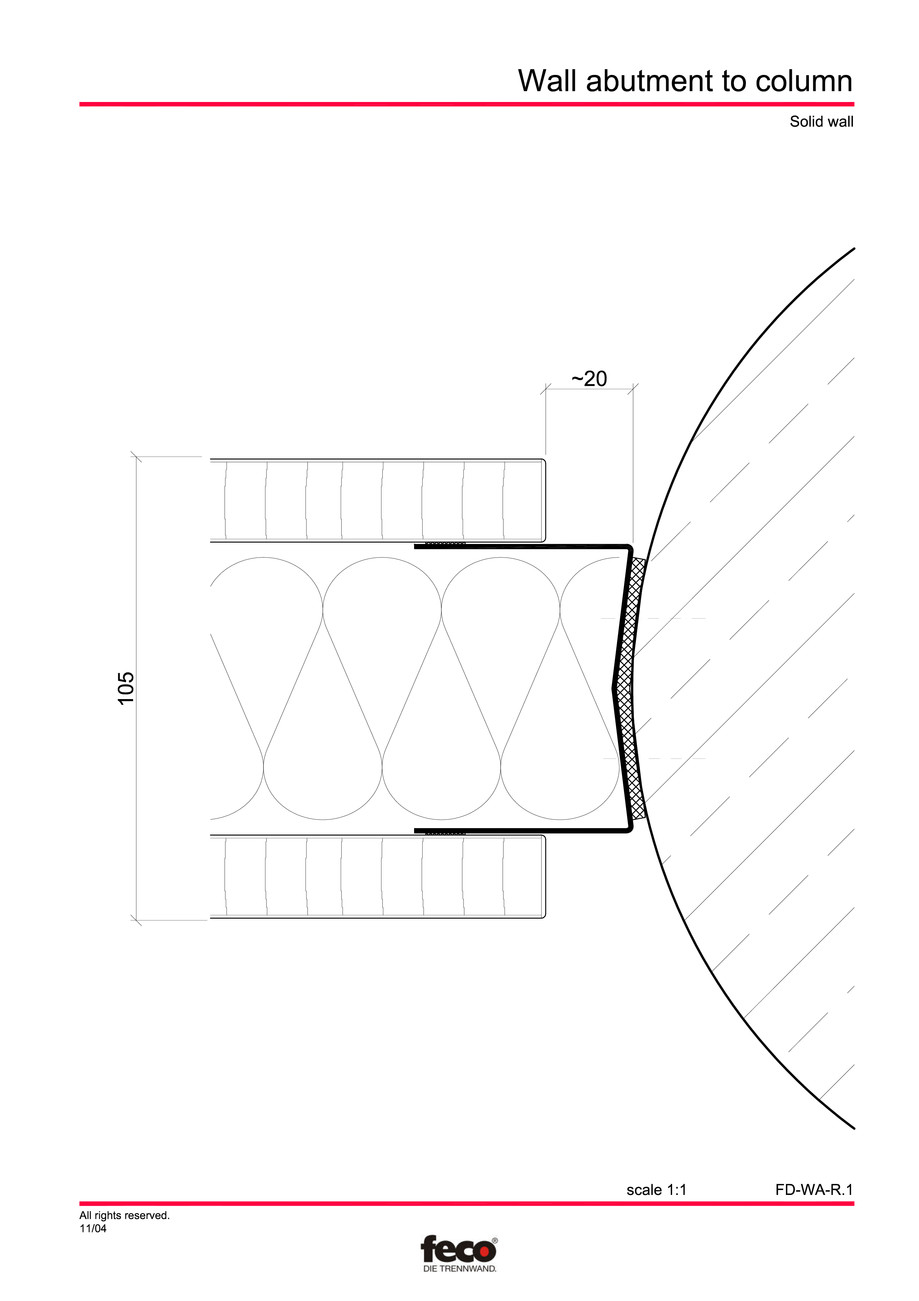 Pagina 1-CAD-PDF Detaliu racord perete la coloana FECO Detaliu de montaj FecoFix, FecoPur, FecoCent, FecoLux,...