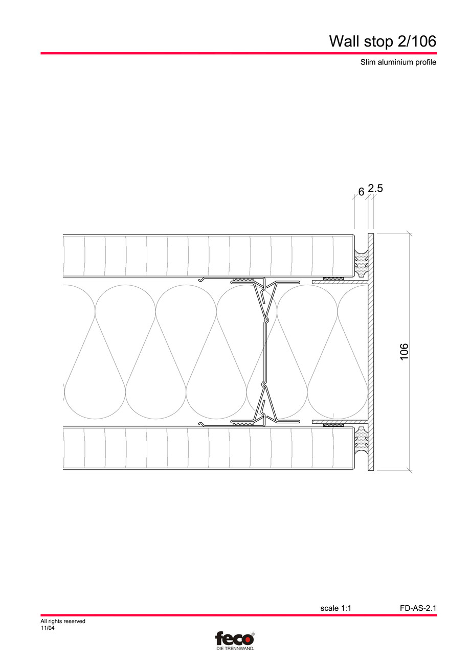 Pagina 1-CAD-PDF Detaliu de capat perete de compartimentare FECO Detaliu de montaj FecoFix, FecoPur, FecoCent...