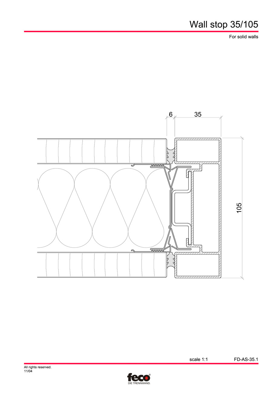 Pagina 2-CAD-PDF Detaliu de capat perete de compartimentare FECO Detaliu de montaj FecoFix, FecoPur, FecoCent...