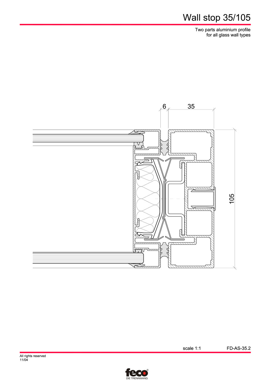 Pagina 3-CAD-PDF Detaliu de capat perete de compartimentare FECO Detaliu de montaj FecoFix, FecoPur, FecoCent...