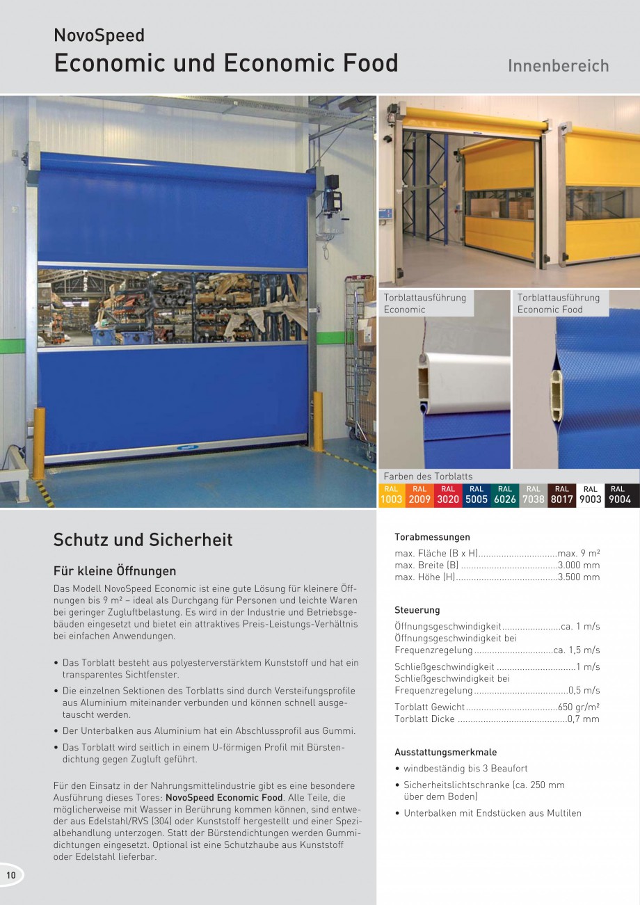 Pagina 10-Porti industriale rapide NOVOFERM NovoSpeed  Fisa tehnica Germana tig anfahrbar und...