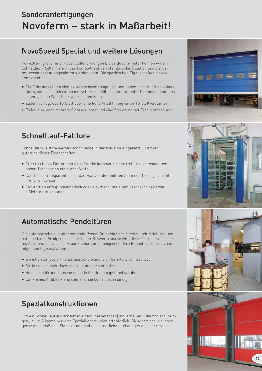 Pagina 17-Porti industriale rapide NOVOFERM NovoSpeed  Fisa tehnica Germana ..............................36...