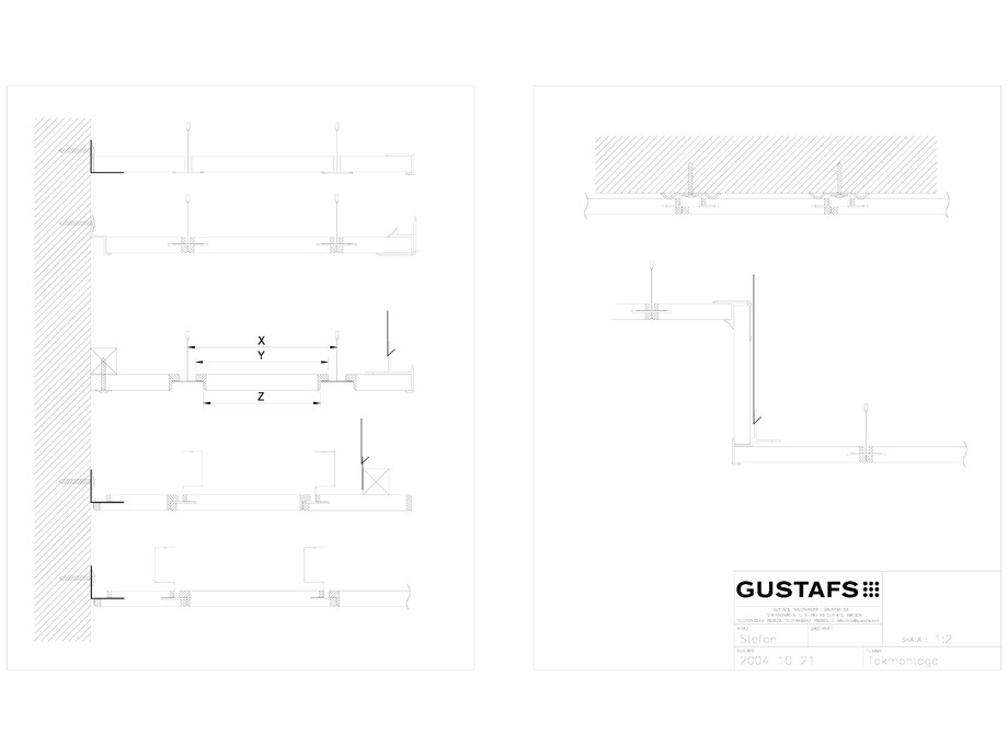 Pagina 1-CAD-DWG Panouri fonoabsorbante - Montaj pe plafon GUSTAFS Detaliu de montaj 