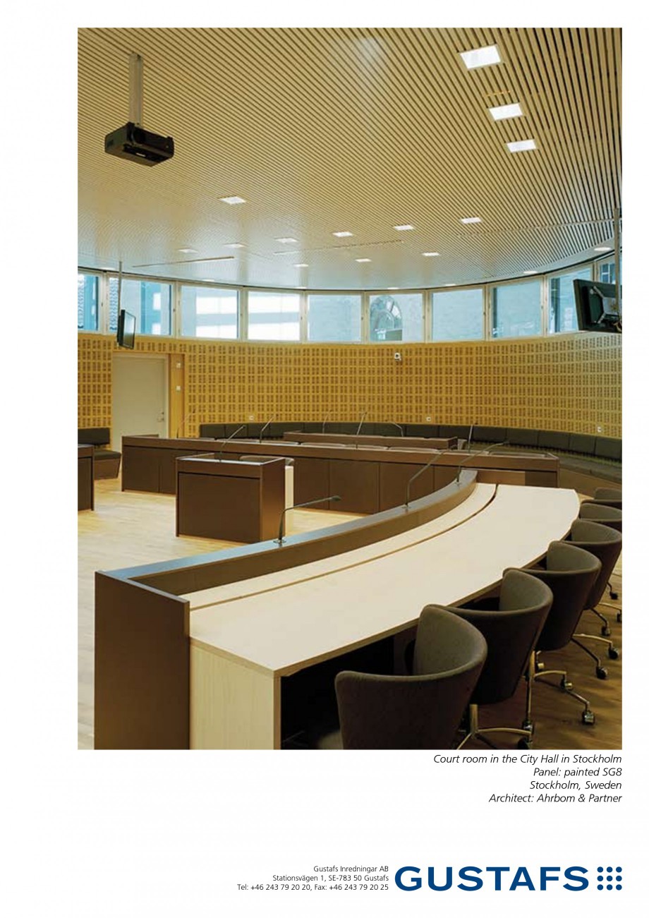 Pagina 1-Panouri fonoabsorbante - City Hall, Stockholm GUSTAFS Lucrari, proiecte Engleza Court room in the...