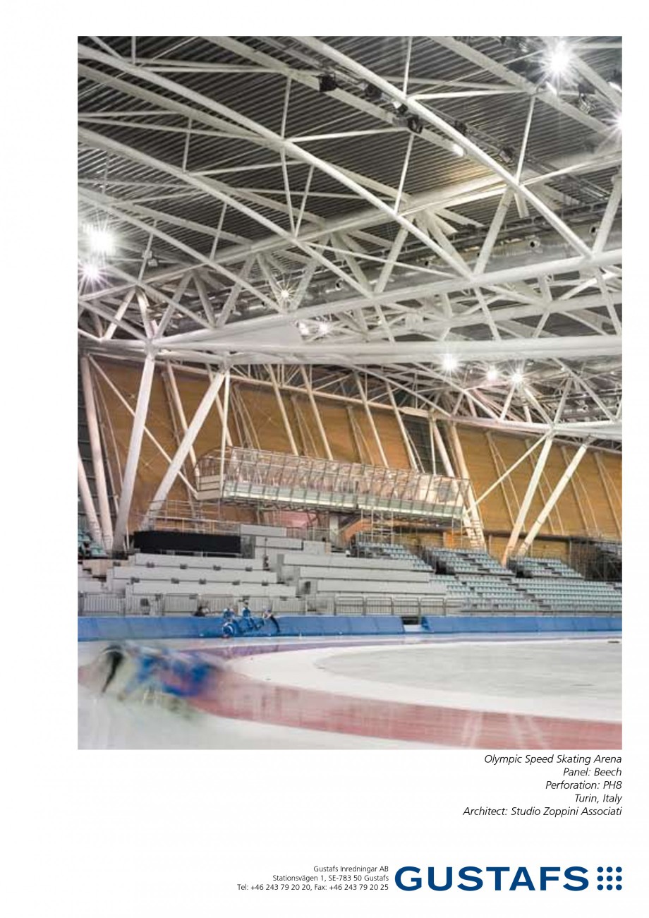 Pagina 1-Panouri fonoabsorbante - Olympic Speed Skating Arena,Italia GUSTAFS Lucrari, proiecte Engleza...
