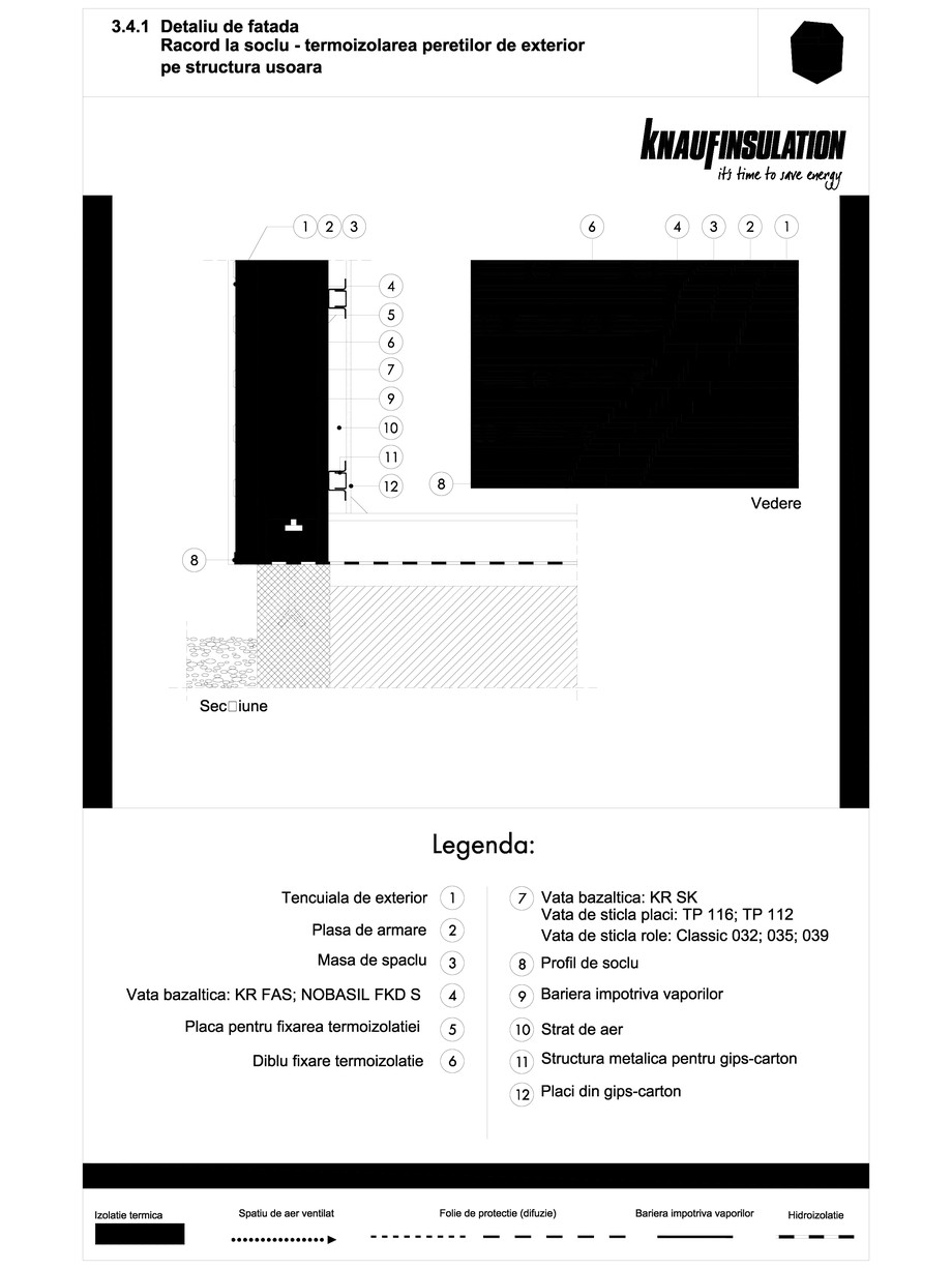 Pagina 1-CAD-DWG Detaliu de fatada racord la soclu termoizolarea peretilor pe structura usoara KNAUF...
