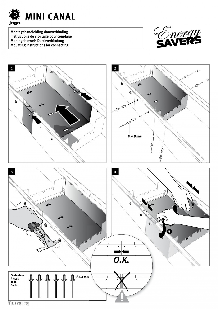 Pagina 1-Convectoare de pardoseala - instructiuni conectare cutii JAGA MINI CANAL Instructiuni montaj,...