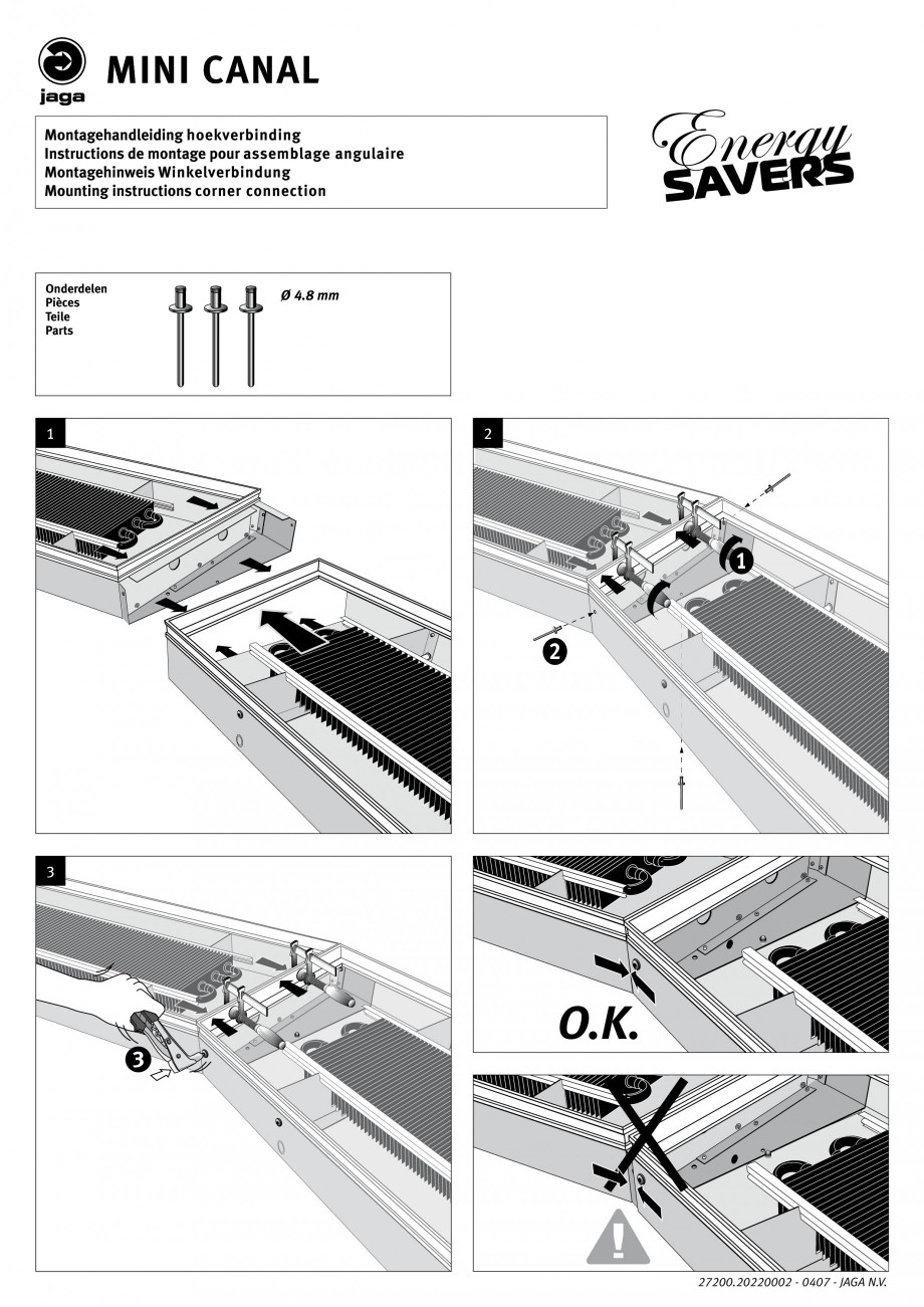 Pagina 2-Convectoare de pardoseala - instructiuni conectare cutii JAGA MINI CANAL Instructiuni montaj,...