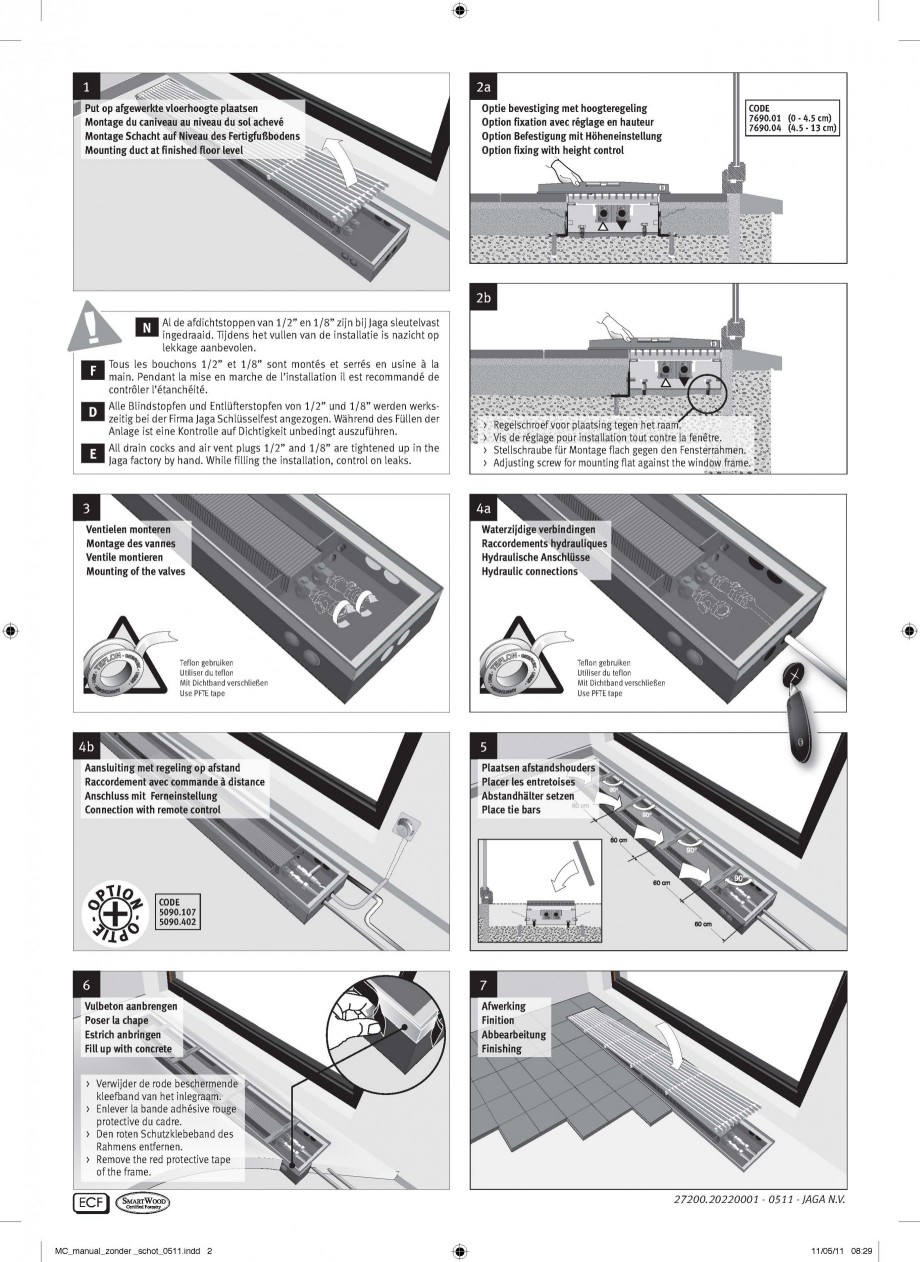 Pagina 2-Convectoare de pardoseala JAGA MINI CANAL Instructiuni montaj, utilizare Engleza, Germana, Rusa,...