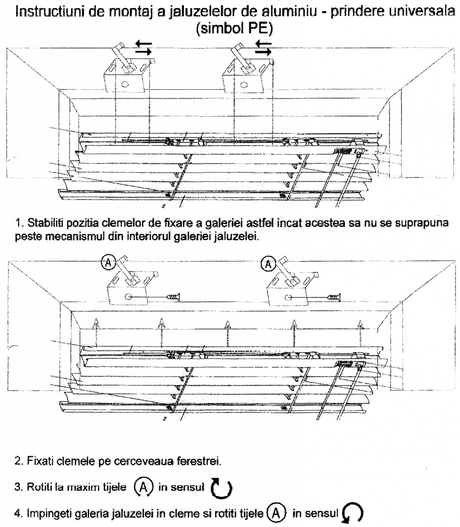 Pagina 1-Jaluzele din aluminiu - prindere universala VIP Instructiuni montaj, utilizare Romana 