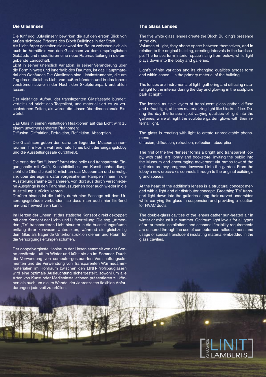 Pagina 4-Catalog de prezentare - Sticla in forma de U LINIT LINIT U Catalog, brosura Engleza d architecture. ...