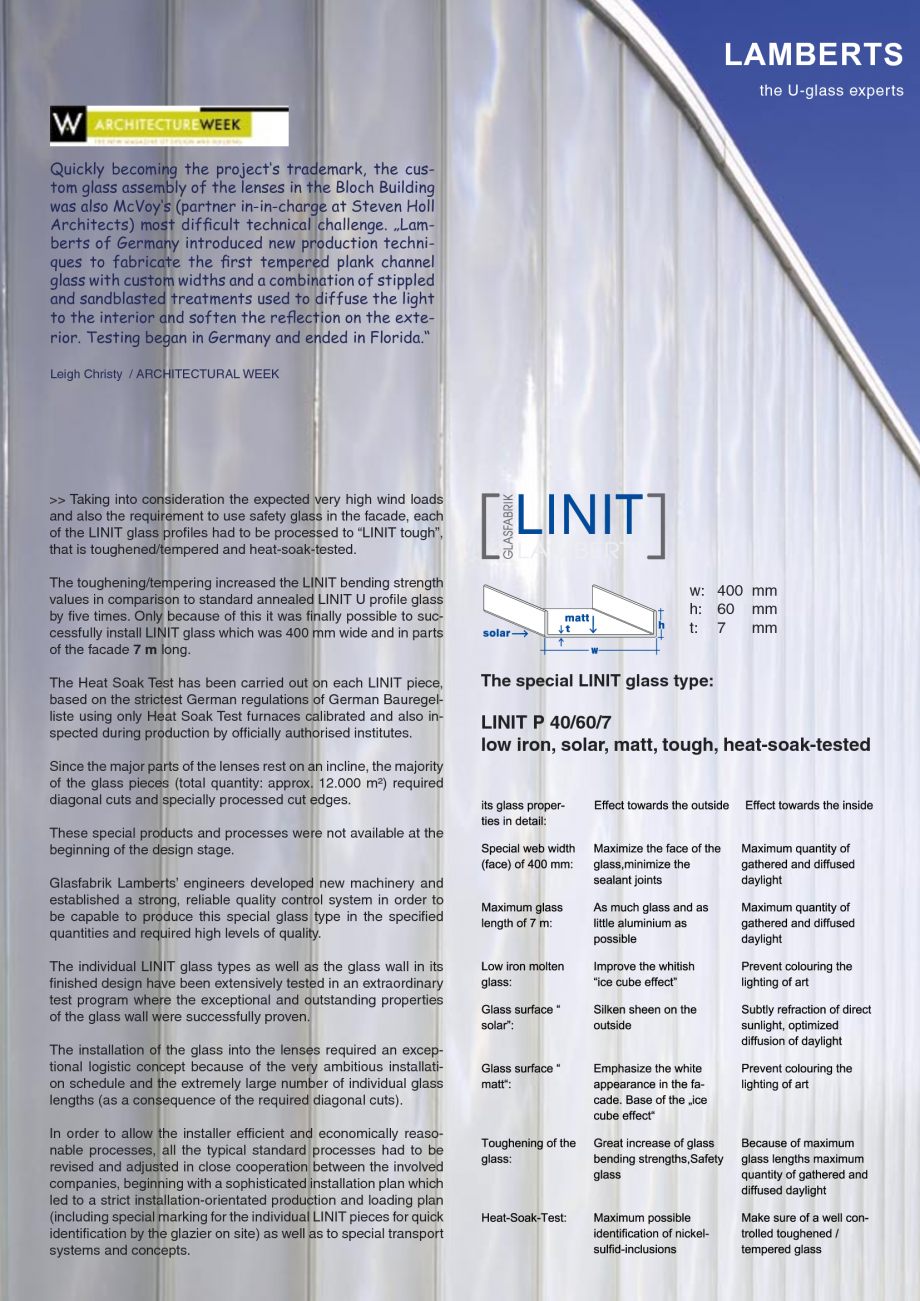 Pagina 8-Catalog de prezentare - Sticla in forma de U LINIT LINIT U Catalog, brosura Engleza k at night. The ...