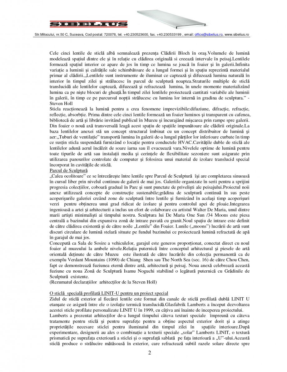 Pagina 2-Sticla in forma de U LINIT LINIT U Catalog, brosura Romana  ultramoderne (primul cuptor de sticlă...