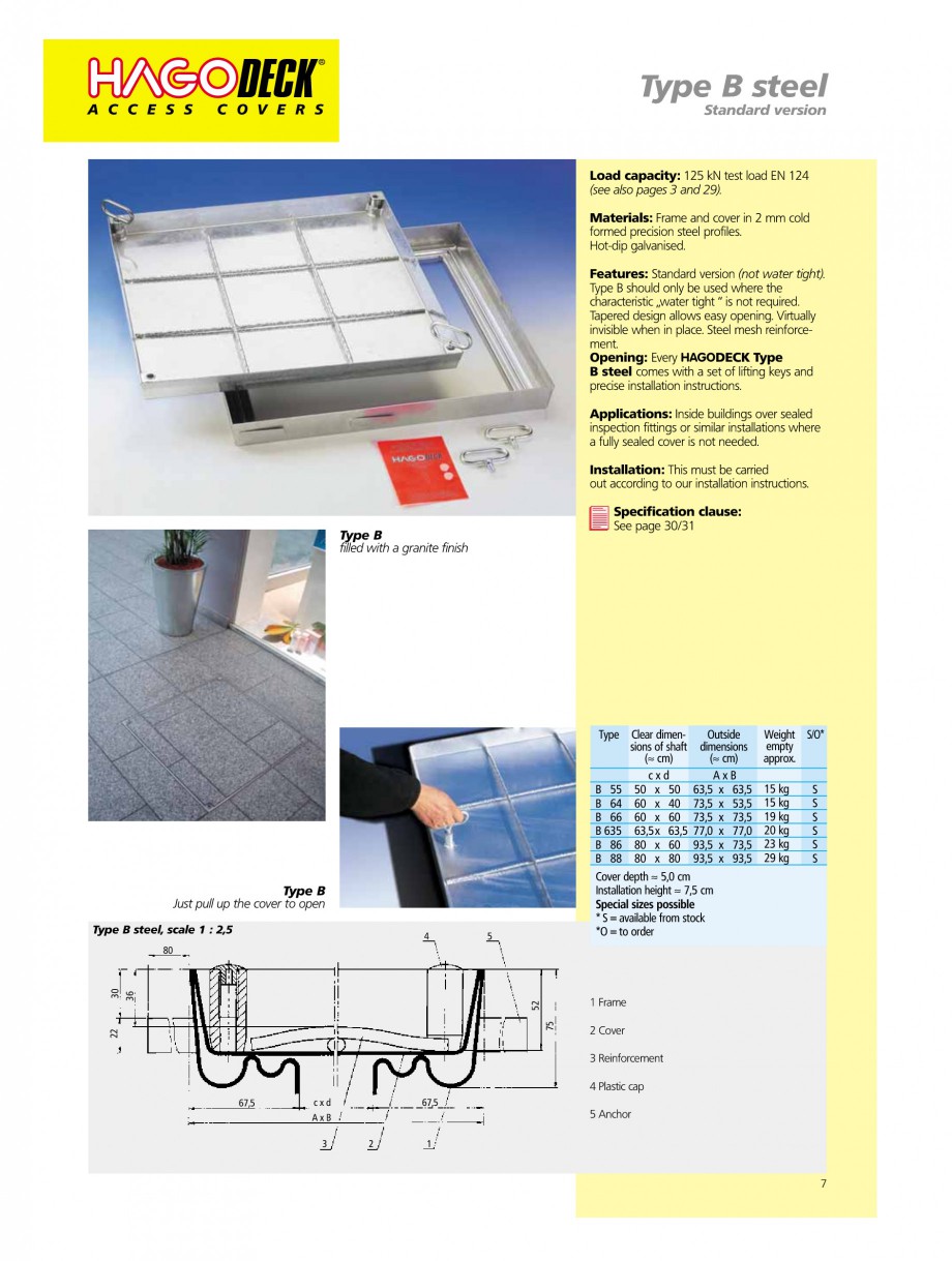Pagina 7-Capace pentru camine de vizitare
 HAGODECK B STEEL, BV-GD AUTOMATIC STEEL, BV-GDZ AUTOMATIC STEEL,...
