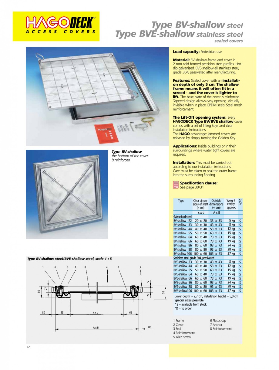 Pagina 12-Capace pentru camine de vizitare
 HAGODECK B STEEL, BV-GD AUTOMATIC STEEL, BV-GDZ AUTOMATIC STEEL,...
