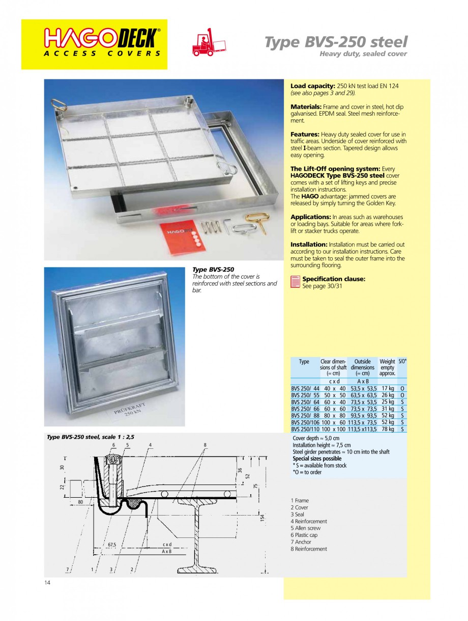 Pagina 14-Capace pentru camine de vizitare
 HAGODECK B STEEL, BV-GD AUTOMATIC STEEL, BV-GDZ AUTOMATIC STEEL,...