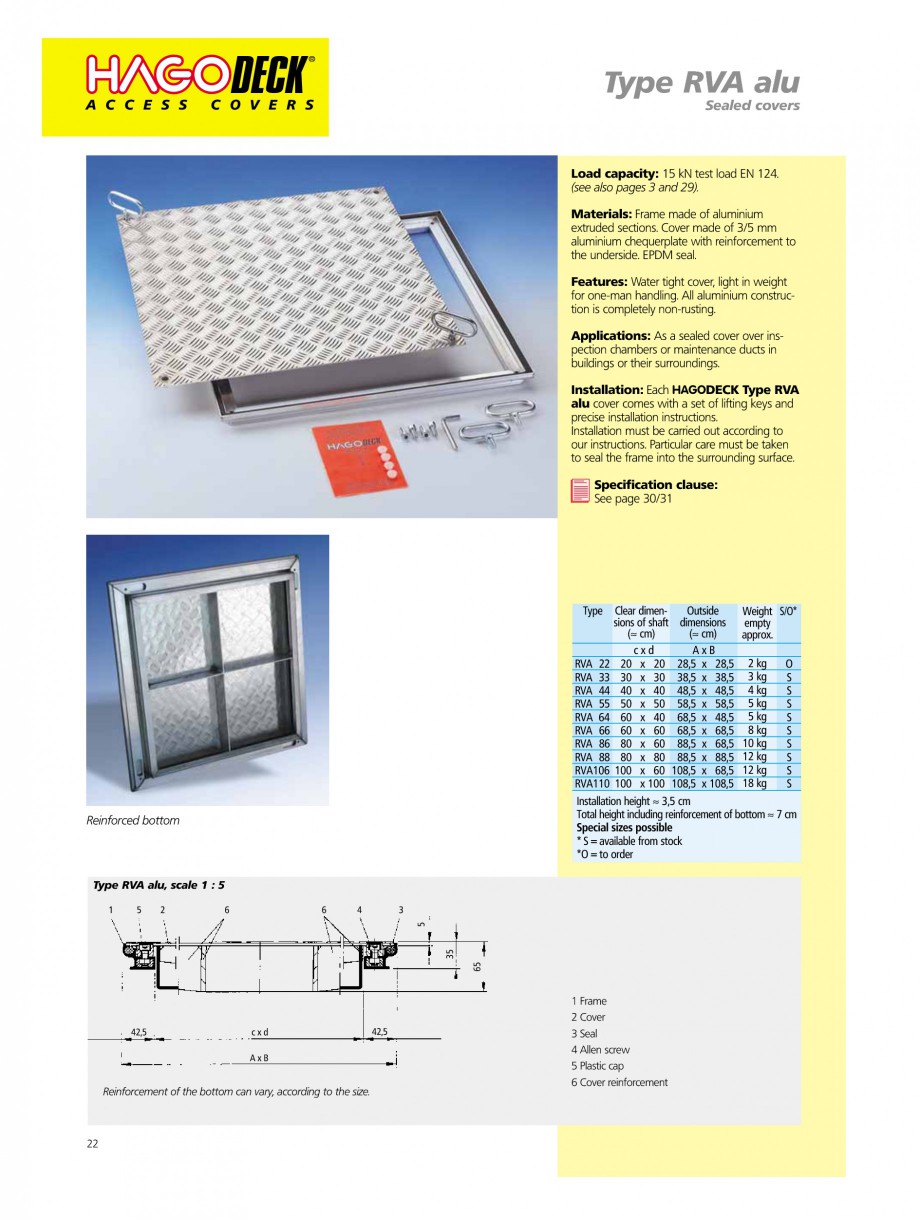 Pagina 22-Capace pentru camine de vizitare
 HAGODECK B STEEL, BV-GD AUTOMATIC STEEL, BV-GDZ AUTOMATIC STEEL,...