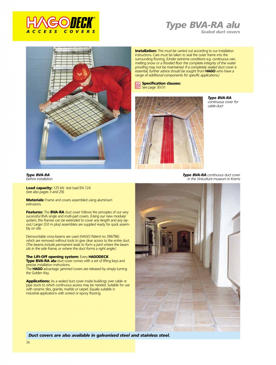 Pagina 26-Capace pentru camine de vizitare
 HAGODECK B STEEL, BV-GD AUTOMATIC STEEL, BV-GDZ AUTOMATIC STEEL,...