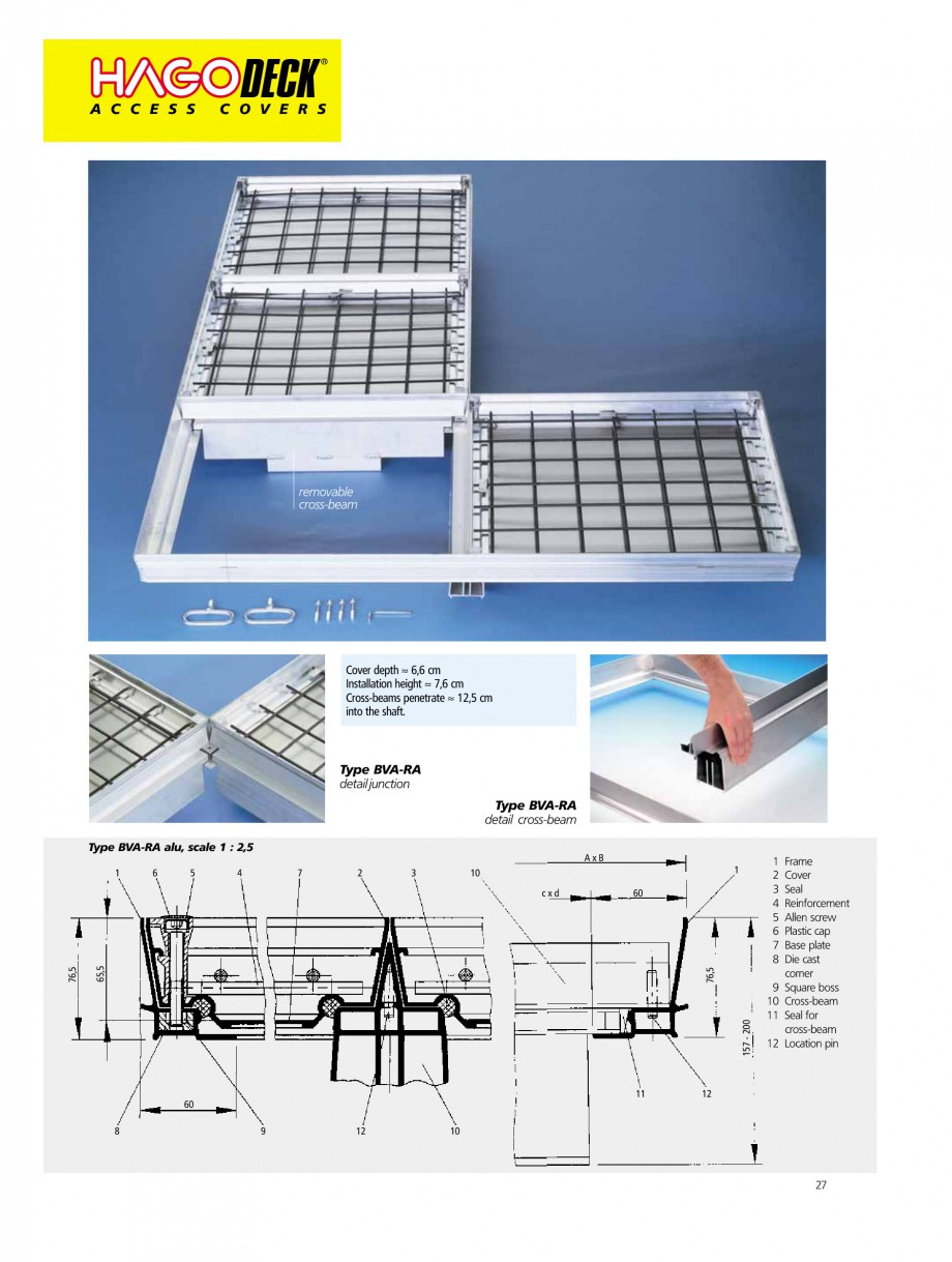 Pagina 27-Capace pentru camine de vizitare
 HAGODECK B STEEL, BV-GD AUTOMATIC STEEL, BV-GDZ AUTOMATIC STEEL,...