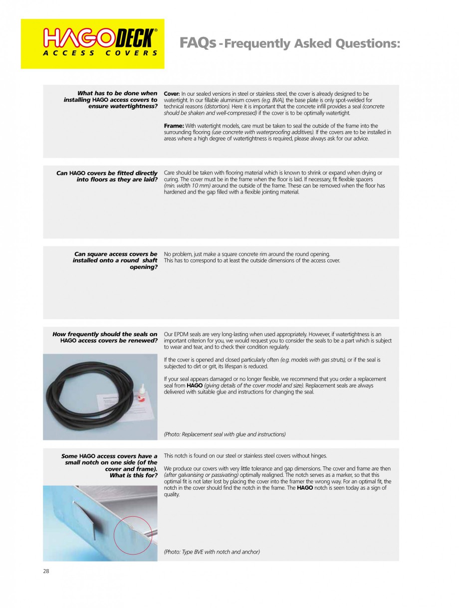 Pagina 28-Capace pentru camine de vizitare
 HAGODECK B STEEL, BV-GD AUTOMATIC STEEL, BV-GDZ AUTOMATIC STEEL,...