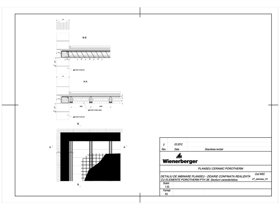 Pagina 1-CAD-DWG Zidarie confinata realizata cu blocuri ceramice - Detalii acoperis - mansarda POROTHERM...