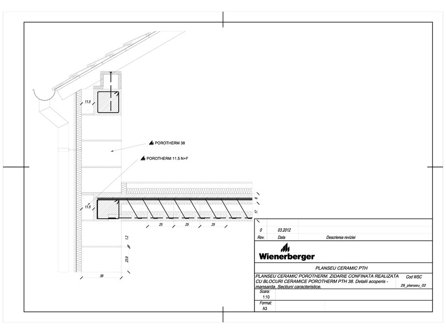 Pagina 1-CAD-DWG Zidarie confinata realizata cu blocuri ceramice - Detalii acoperis - terasa circulabila...