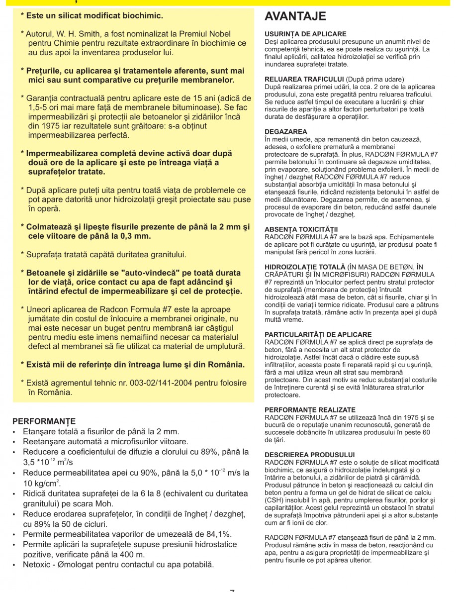 Pagina 9-Solutii complete pentru hidroizolatii, stansari, curatare si protectie suprafete
 UNICO PROFIT...