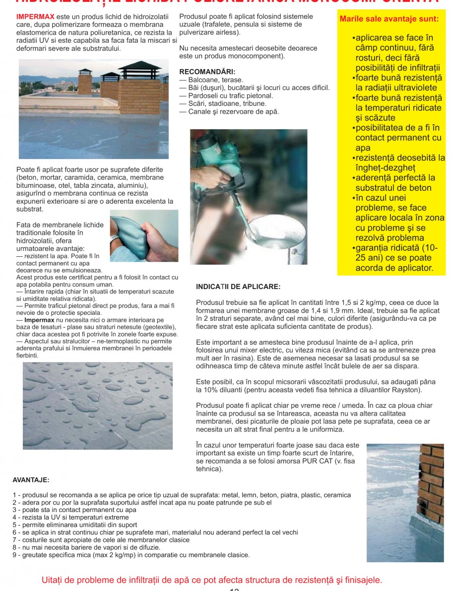Pagina 16-Solutii complete pentru hidroizolatii, stansari, curatare si protectie suprafete
 UNICO PROFIT...