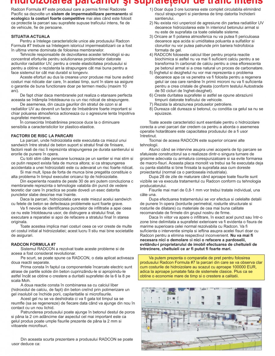 Pagina 23-Solutii complete pentru hidroizolatii, stansari, curatare si protectie suprafete
 UNICO PROFIT...