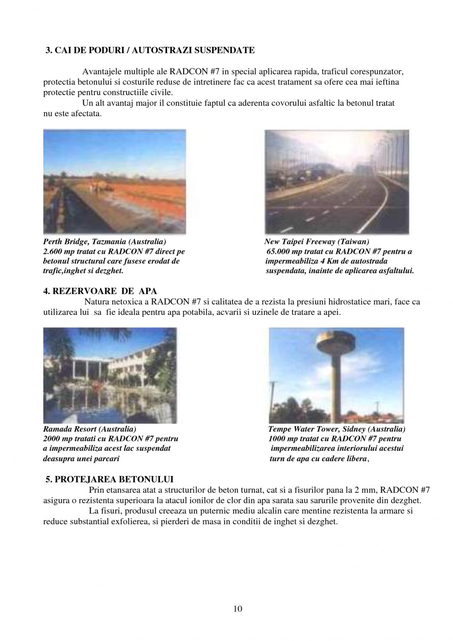Pagina 10-Tratament de impermeabilizare
 UNICO PROFIT RADCON FORMULA #7 Catalog, brosura Romana icati...