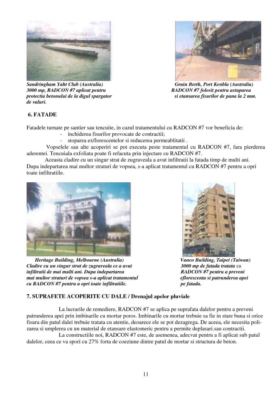 Pagina 11-Tratament de impermeabilizare
 UNICO PROFIT RADCON FORMULA #7 Catalog, brosura Romana re sa inundati...