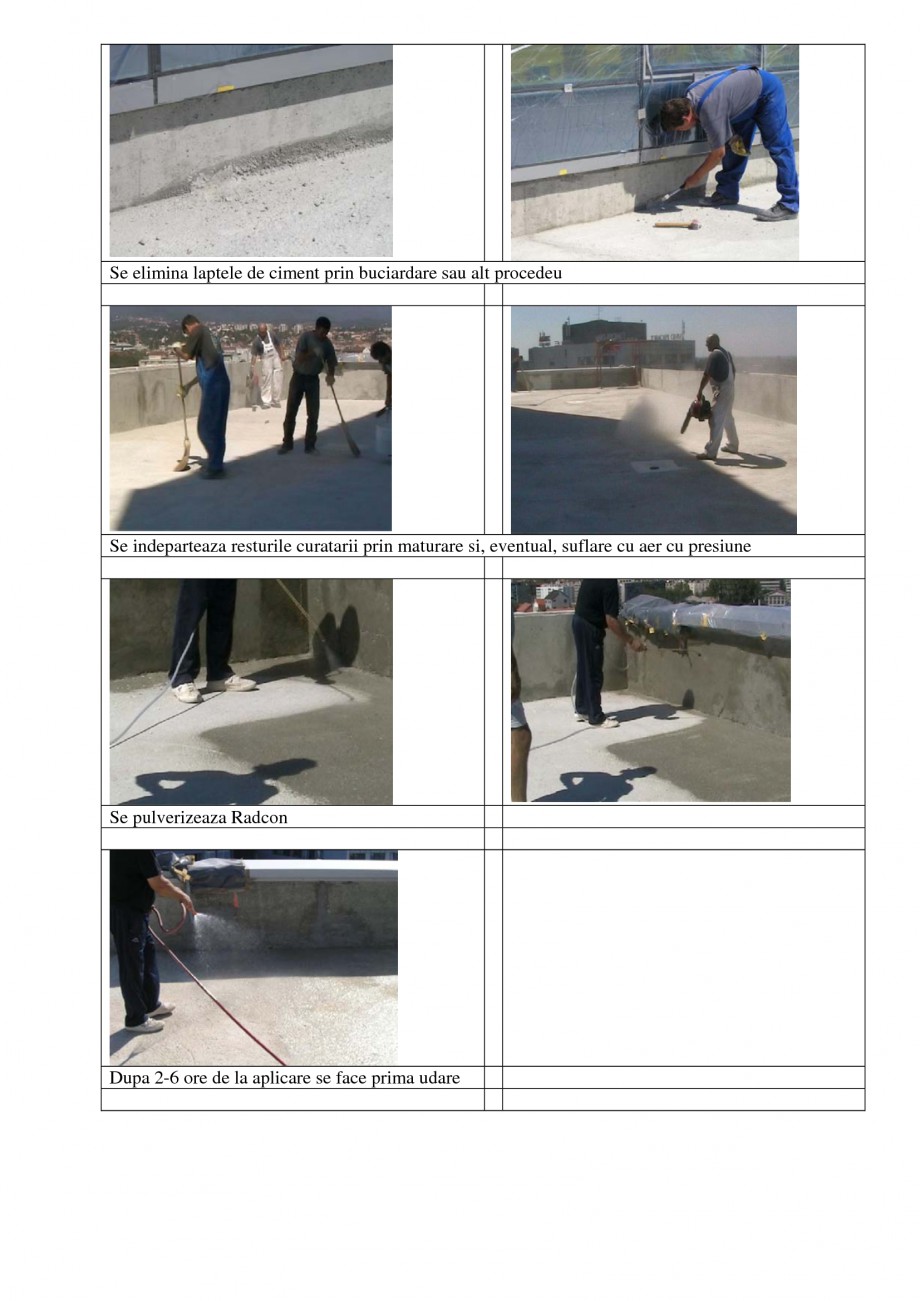 Pagina 2-Aplicabilitatea produselor
 UNICO PROFIT RADCON FORMULA #7, RADFLOOR, RADGUARD, RADMYX Instructiuni ...